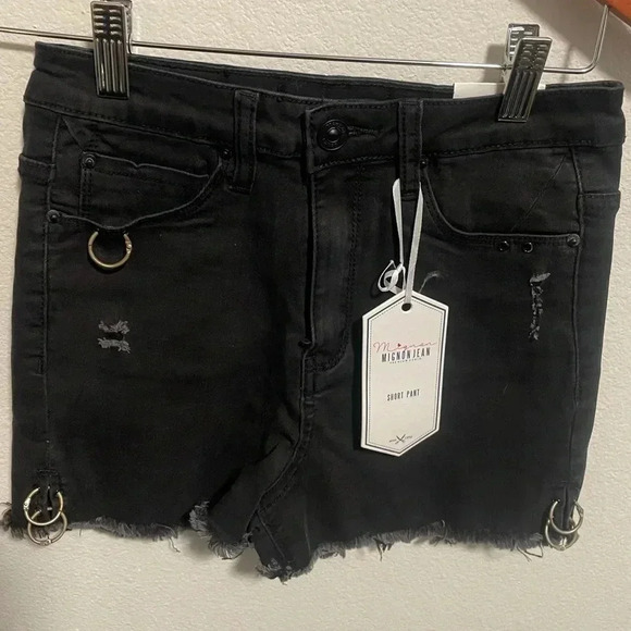 Mignon Jeans black denim shorts size Small - Picture 1 of 8